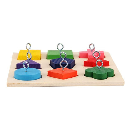 Educational Interactive Parrot Wooden Training Block Puzzle